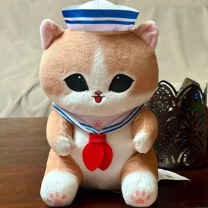 NWT Authentic Mofusand Sailor Meow Orange Tabby Kitten Plushie 11”